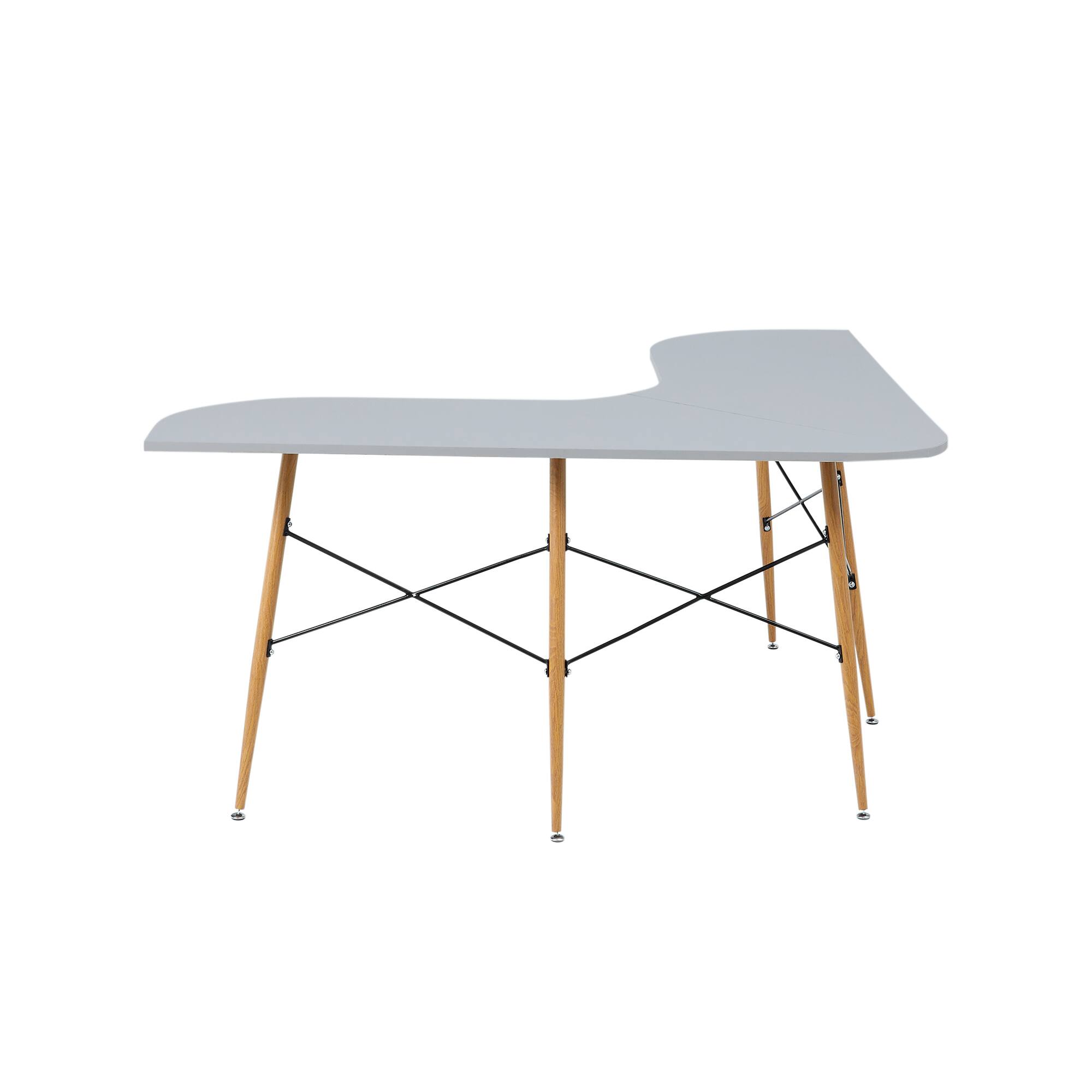 Front. Teamson Home - Roberto L-Shaped Corner Desk with Wood and Metal Details - Grey.