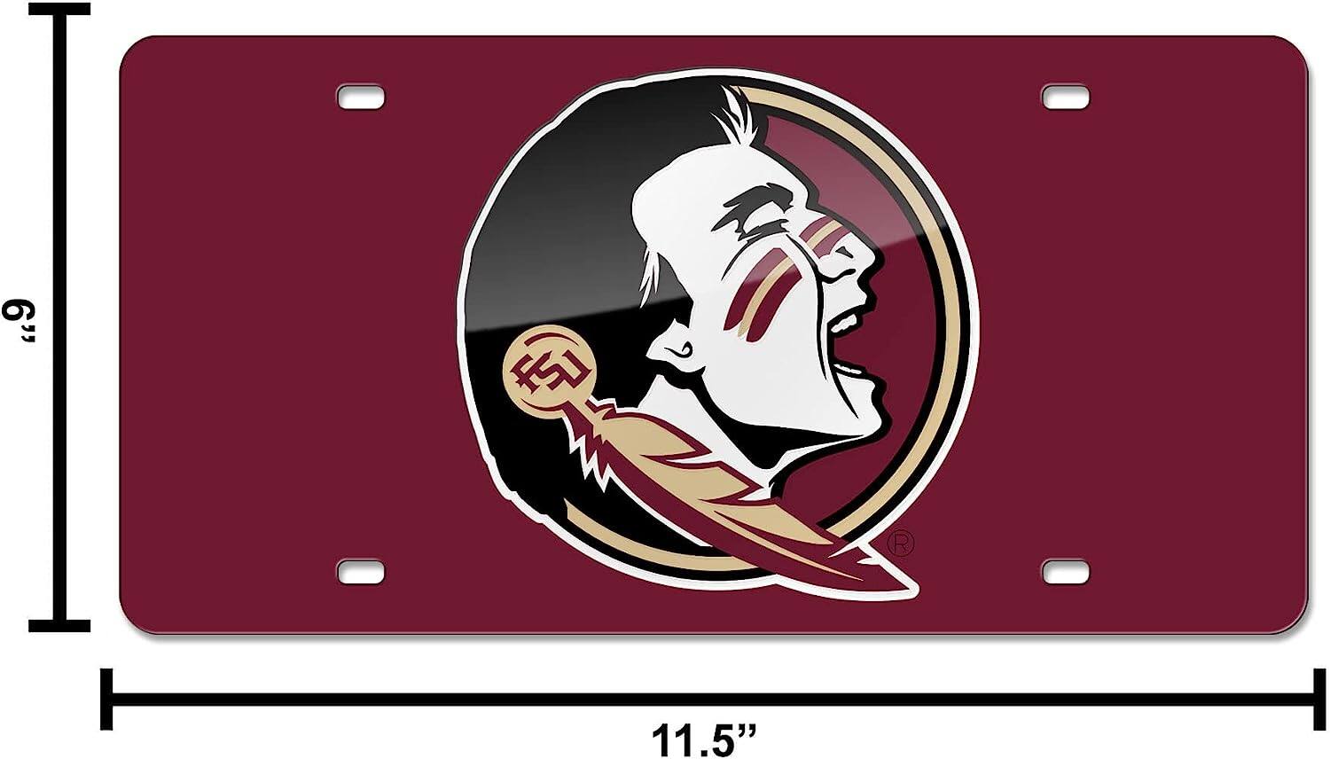 Alt View 4. Rico Industries - Florida State Seminoles Red Mirrored Laser Cut License Plate Laser Tag - Multi.