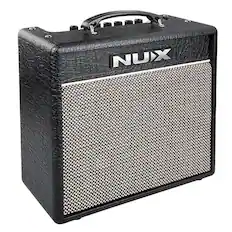 Front. NUX - NUX Mighty 20 MKII Compact Guitar Amplifier with Custom Tuned GS-20W 8" Speaker | 7 Fully Customizable Channels/ Presets - Black.