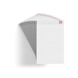 TRU RED - Notepad, 5" x 8", Wide Ruled, 50 Sheets/Pad, Dozen Pads/Pack - White