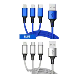 Home Collection - 3-in-1 Fast USB Charging Cable Universal Multi-Function Cell Phone Charger Cord