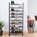 Alt View 13. Costway - 10-Tier Shoe Rack Space-saving Shoe Organizer W/Metal Frame Shoe Tower - black.