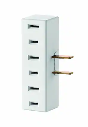 Front. Leviton - 65 15 Amp 125V 3-Outlet Non-Grounding Adapter - Image.