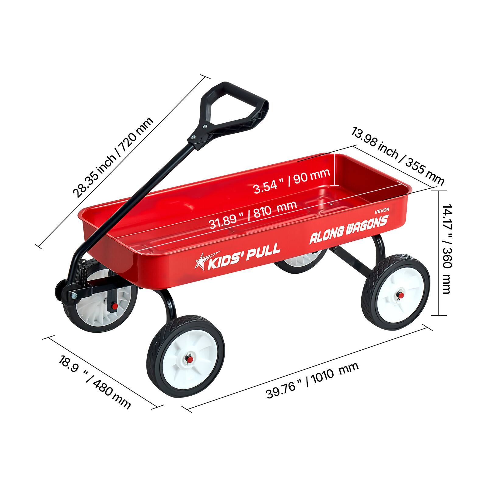 - 28.35 inch / 720 mm
- 31.89 inch / 810 mm
- 13.98 inch / 355 mm
- 3.54 inch / 90 mm
- 18.9 inch / 480 mm
- 39.76 inch / 1010 mm
- 14.17 inch / 360 mm