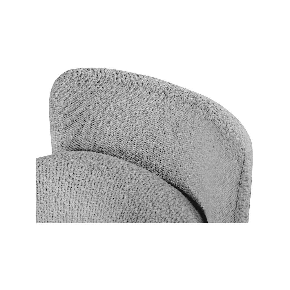 Alt View 4. Meridian Furniture - Peyton Grey Boucle Fabric Bench - Grey.