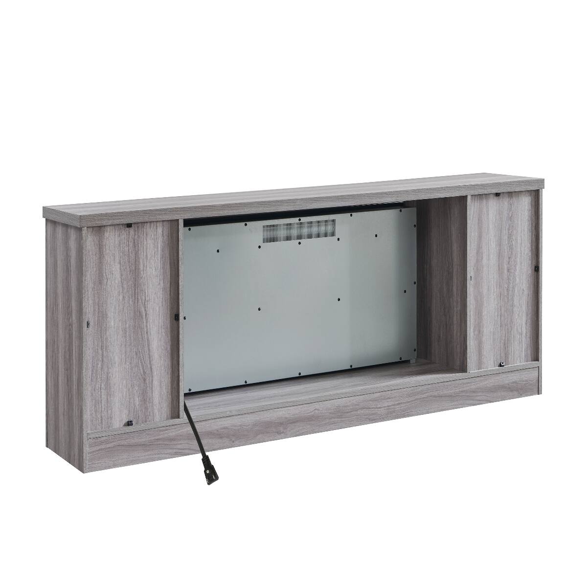 Alt View 2. Loheer - Loheer 75 inch fireplace tv stand for 80 inch tv Gray Wash - Gray Wash.
