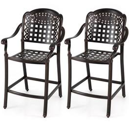 Boyel Living - Outdoor Aluminum Set of 2 Bar Stools - Black