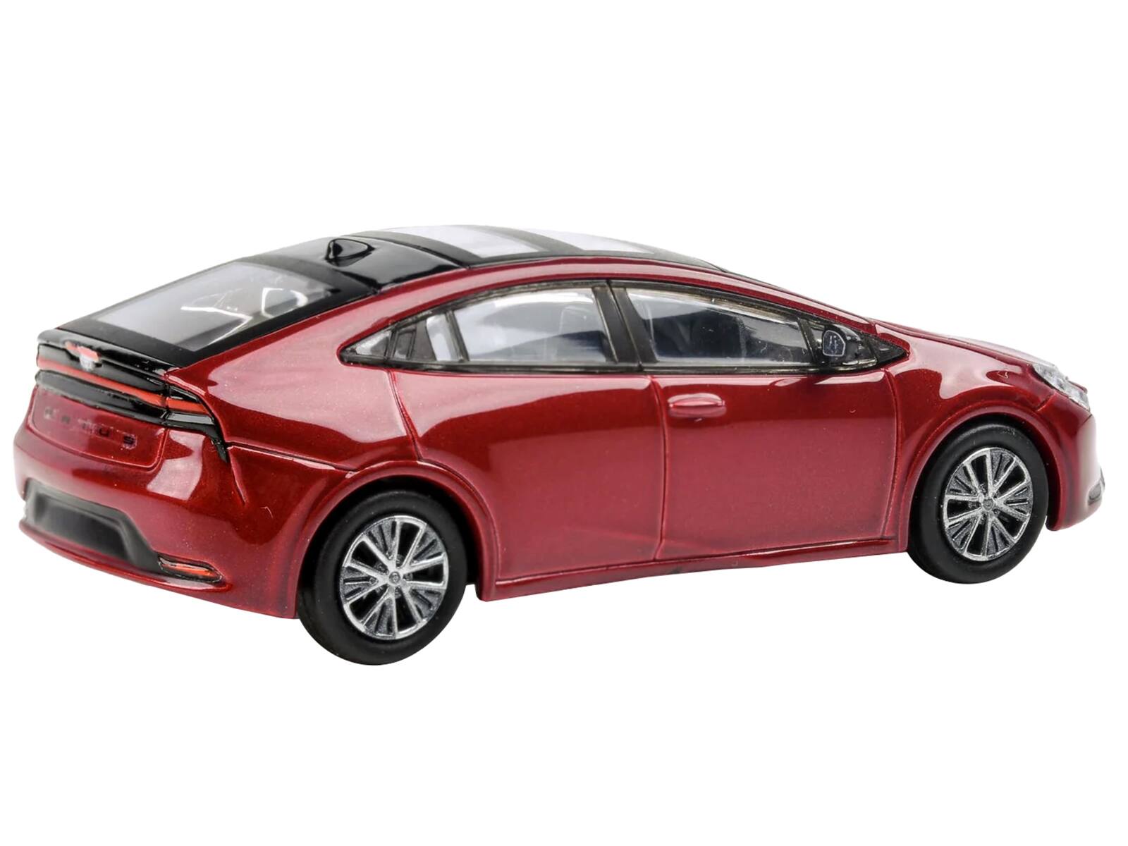 Left. Paragon - 2023 Toyota Prius Supersonic Red Metallic with Black Top and Sun Roof and Sun Roof 1/64 - Red Metallic With Black.