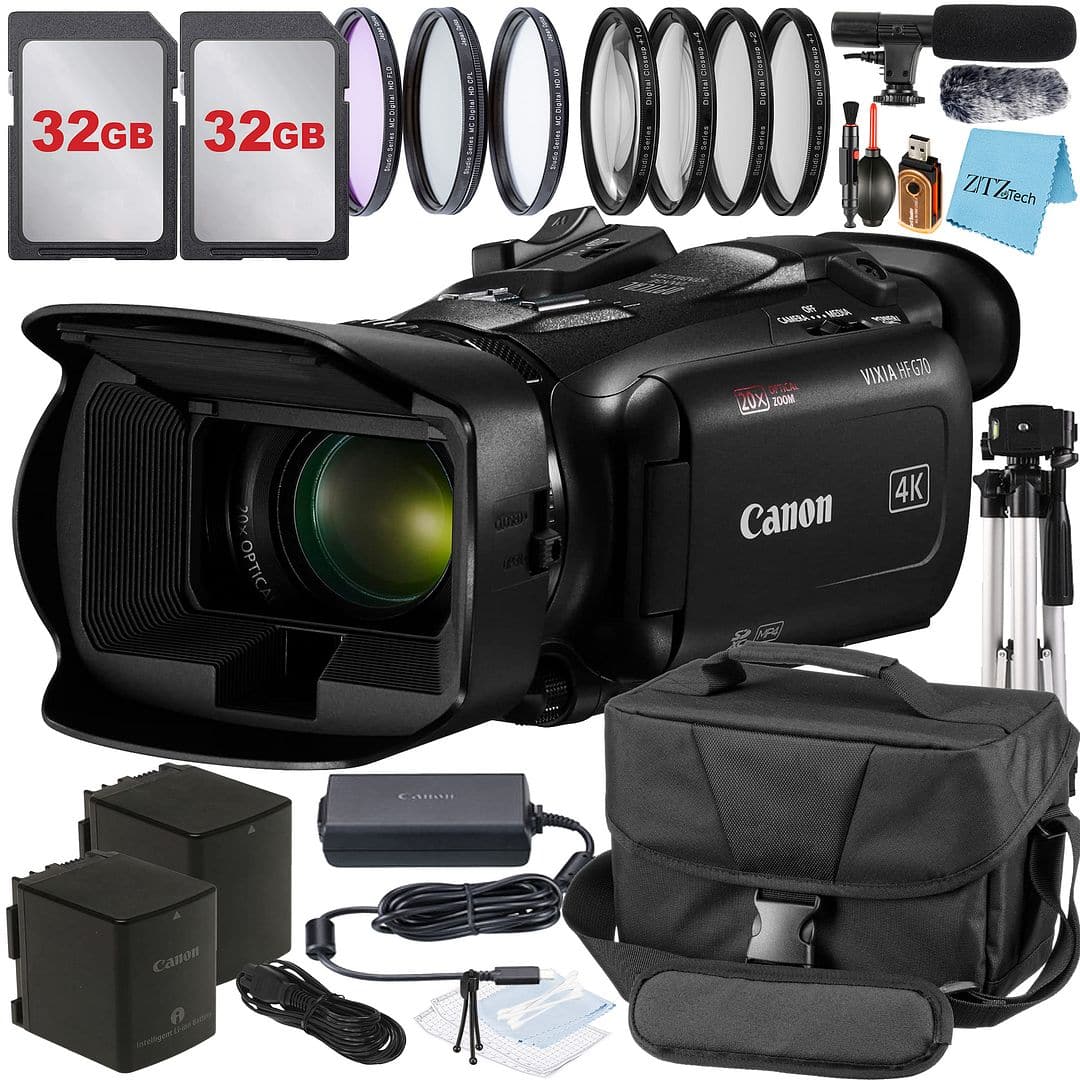 Bundle - Canon - Vixia HF G70 Camcorder + 2x 32GB Card + Case + Filter Kit + Tripod + ZeeTech - Black price history on PriceWatchPro