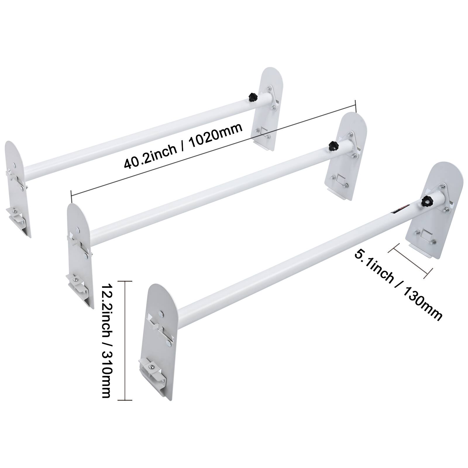VEVOR Van Roof Ladder Rack, 3 Bars Alloy Steel Roof Racks, 750 LBS ...