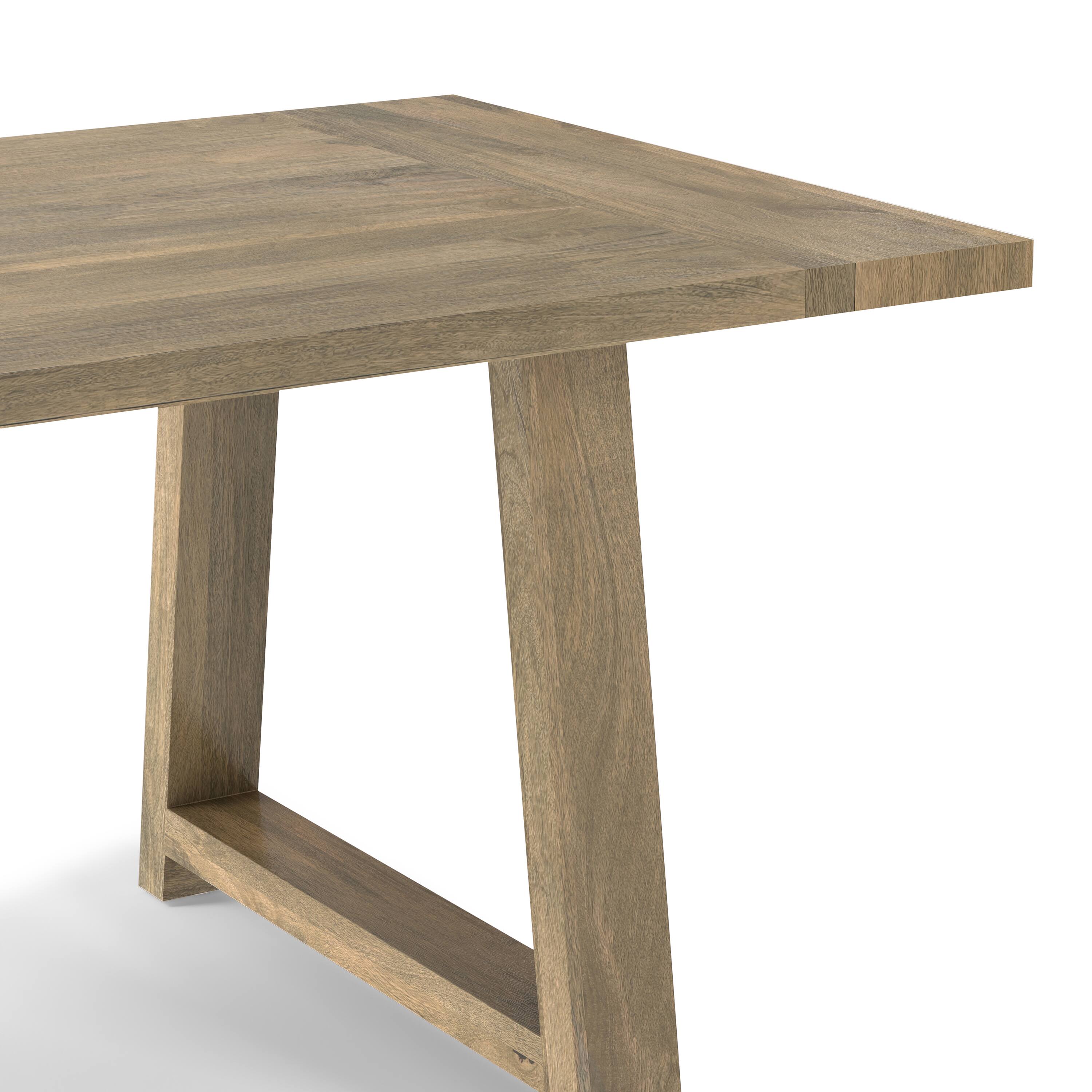 Alt View 6. Simpli Home - Whitley 72 inch Wide Solid Mango Farmhouse Dining Table in Grey Wash - Grey Wash.