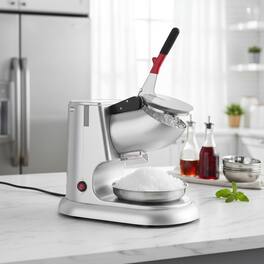 Forest'nSky - Commercial Ice Crusher - 220 lb/hr, 4-Blade Shaved Ice/Snow Cone Maker, 300W 2000RPM - Silver