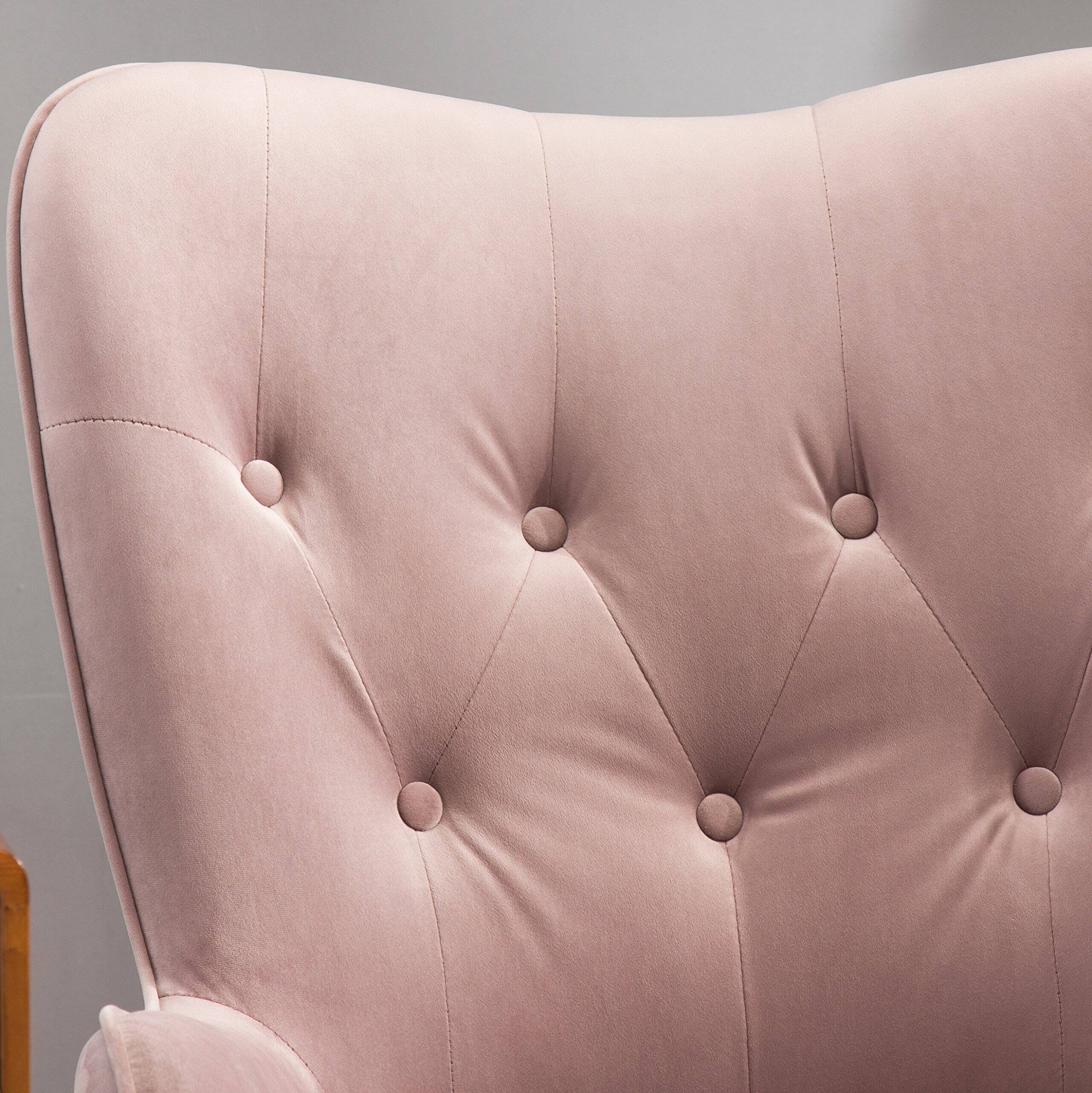 Alt View 6. JETRANSPORT - Doarnin Contemporary Silky Tufted Button Accent Chair Mauve VelvetLUXURIOUSUPHOLSTERY: Experience ultimate ... - Yellow.