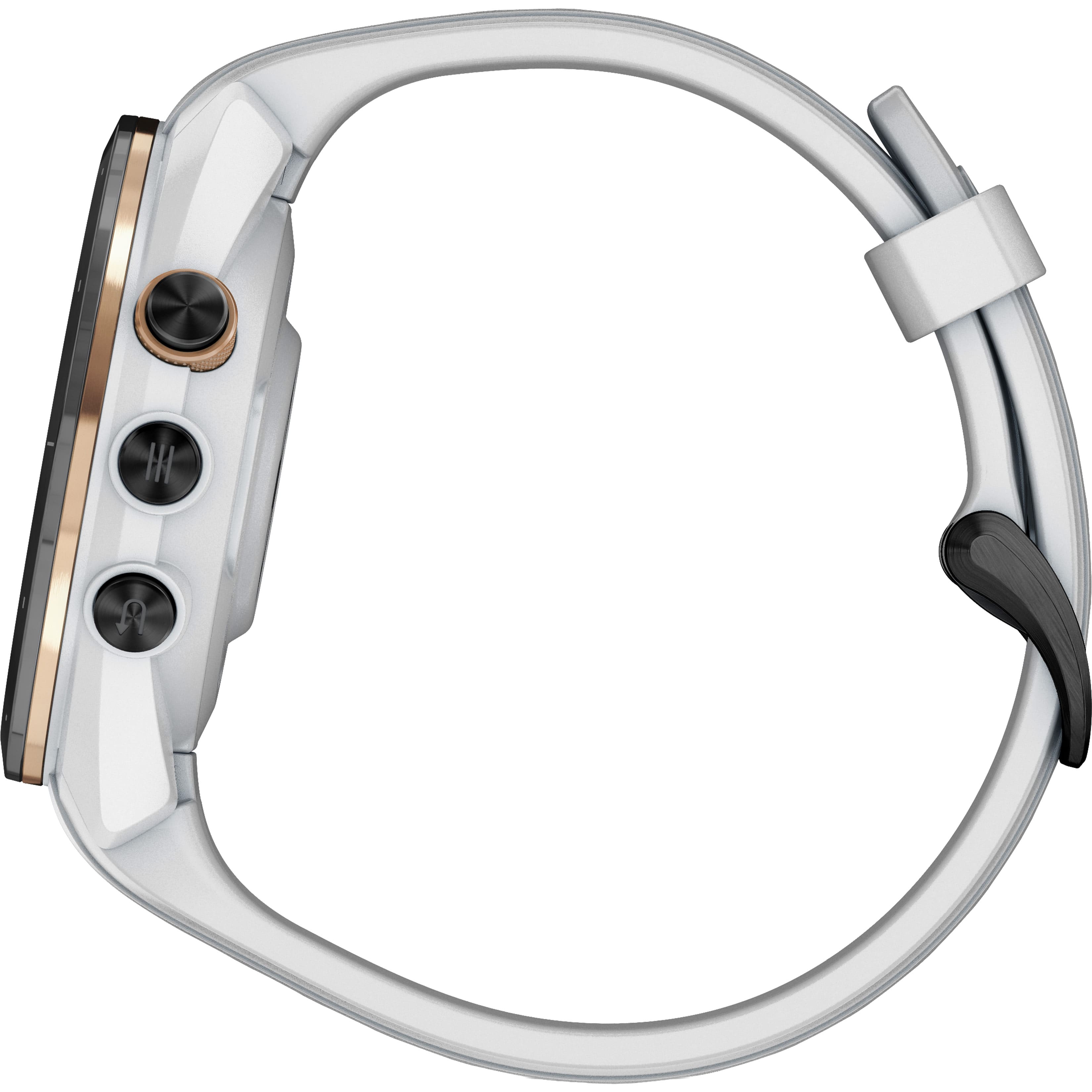 Alt View 2. Garmin - Approach S70 GPS Smartwatch 42mm Ceramic - Black Ceramic Bezel with White Silicone Band.