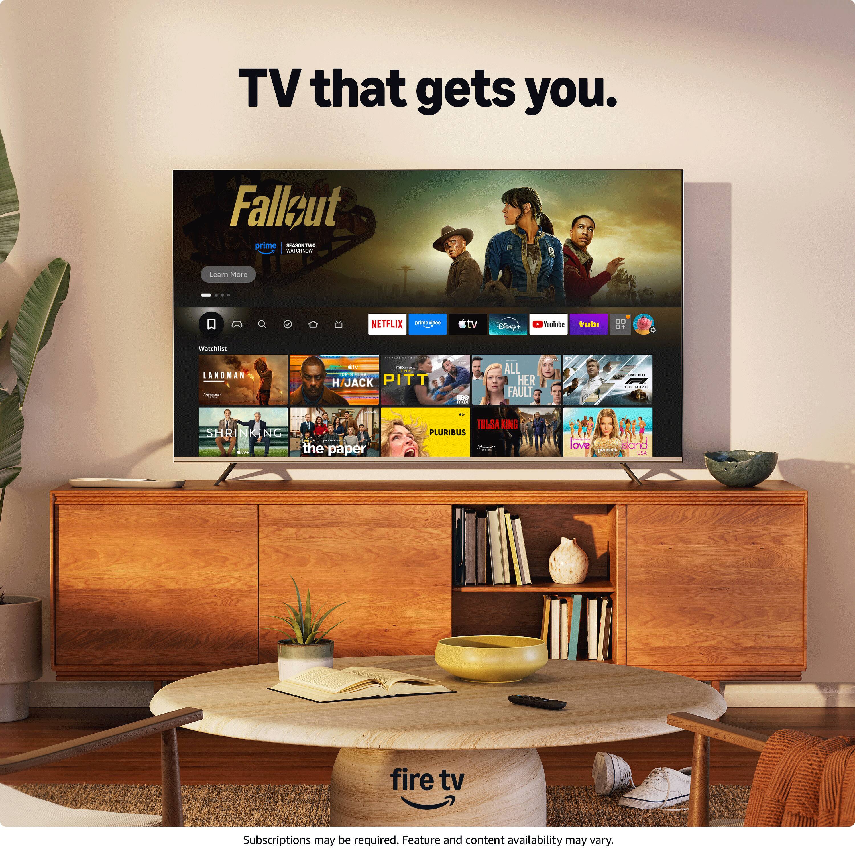 TV that gets you.

Fallout NEV prime - aada 1 Lear kore - NETFLIX P - tv Dinny Nulatoc P O 57 wwn LANDMAN | : I PN H H/JACK PITT ALL HER FAULT I ee SHRINKING d0 the paper ee FILSA KING PLURIBUS OVe 1 fire tv Subscriptions may be required. Feature and content availability may vary.