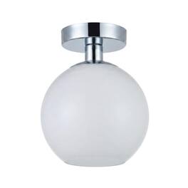 Living District - Baxter 1 Light Chrome Flush Mount With Frosted White Glass - Chrome And Frosted White