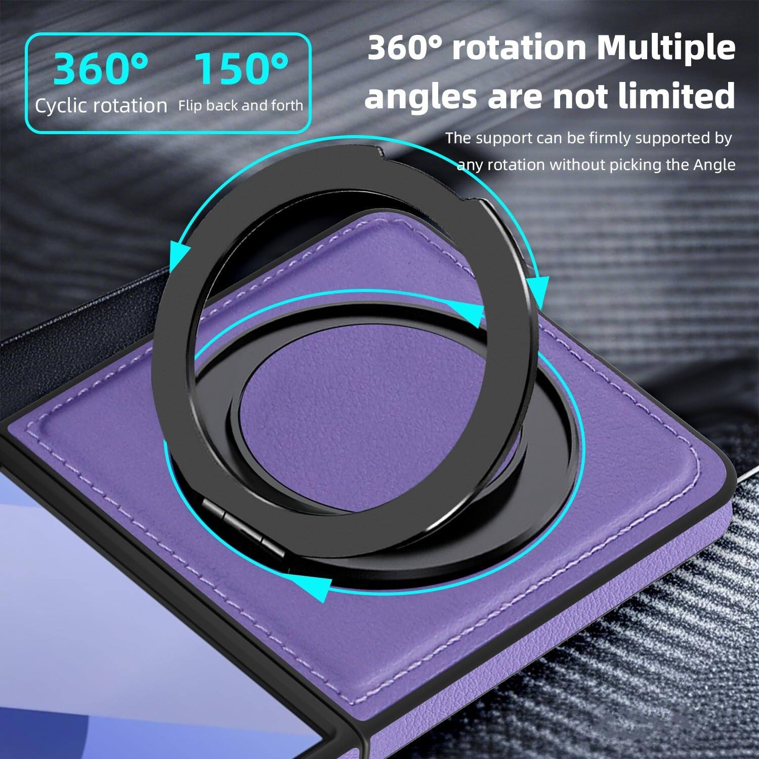 360° 150°  
Cyclic rotation Flip back and forth  
360° rotation Multiple angles are not limited  
The support can be firmly supported by any rotation without picking the Angle