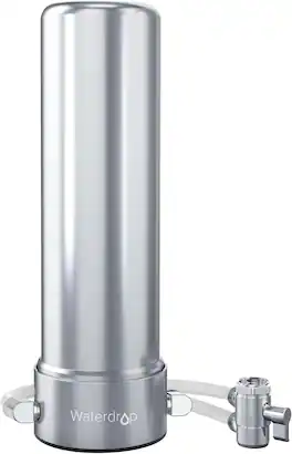 Waterdrop - WD-CTF-02 Water Filter for Sink Faucet, NSF/ANSI 42 Certified Countertop Water Filter System - Silver
