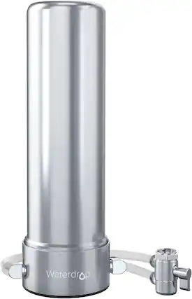Front. Waterdrop - Waterdrop WD-CTF-02 Water Filter for Sink Faucet, NSF/ANSI 42 Certified Countertop Water Filter System - Silver.