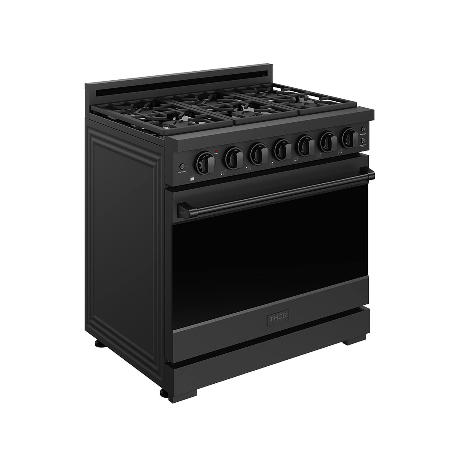 Left. Thor Kitchen - Gordon Ramsay Series by Thor Kitchen 6.0 Cu. Ft Freestanding Gas Range - Black.