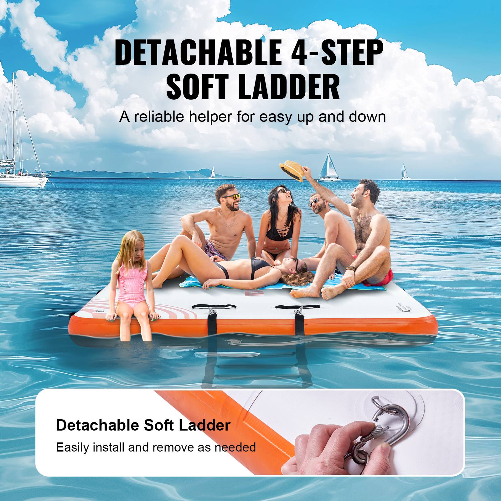 DETACHABLE 4-STEP SOFT LADDER  
A reliable helper for easy up and down  

Detachable Soft Ladder  
Easily install and remove as needed