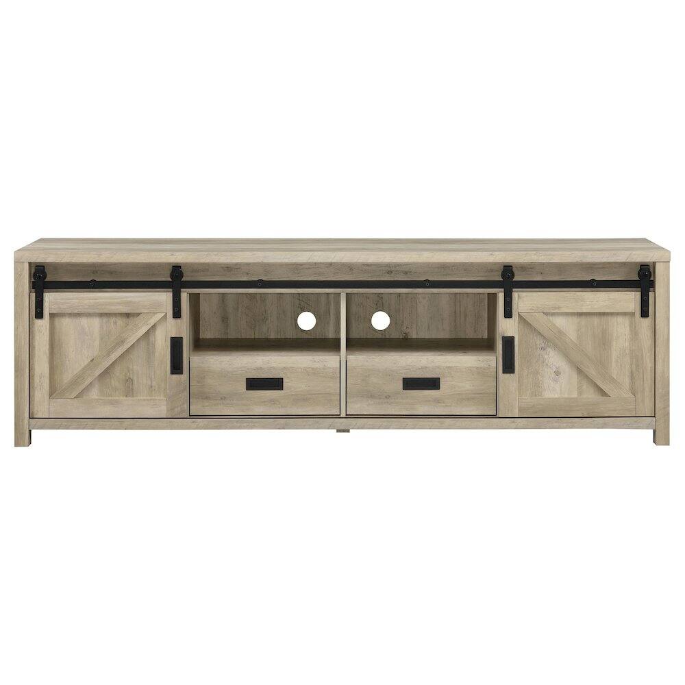 Alt View 5. Coaster Co. of America - Madra 2-door Engineered Wood 79" TV Stand Distressed Pine - Brown.