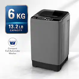 6KG Portable Top Load Washer with Fuzzy Logic, 10 Programs, Drain Pump & Sink Adapter