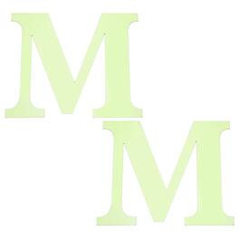 Unique Bargains - 2pcs 3D 3.9" Letter M Mirror Wall Sticker, Self-Adhesive Glow in the Dark for DIY Party Wedding Room Decoration - Green