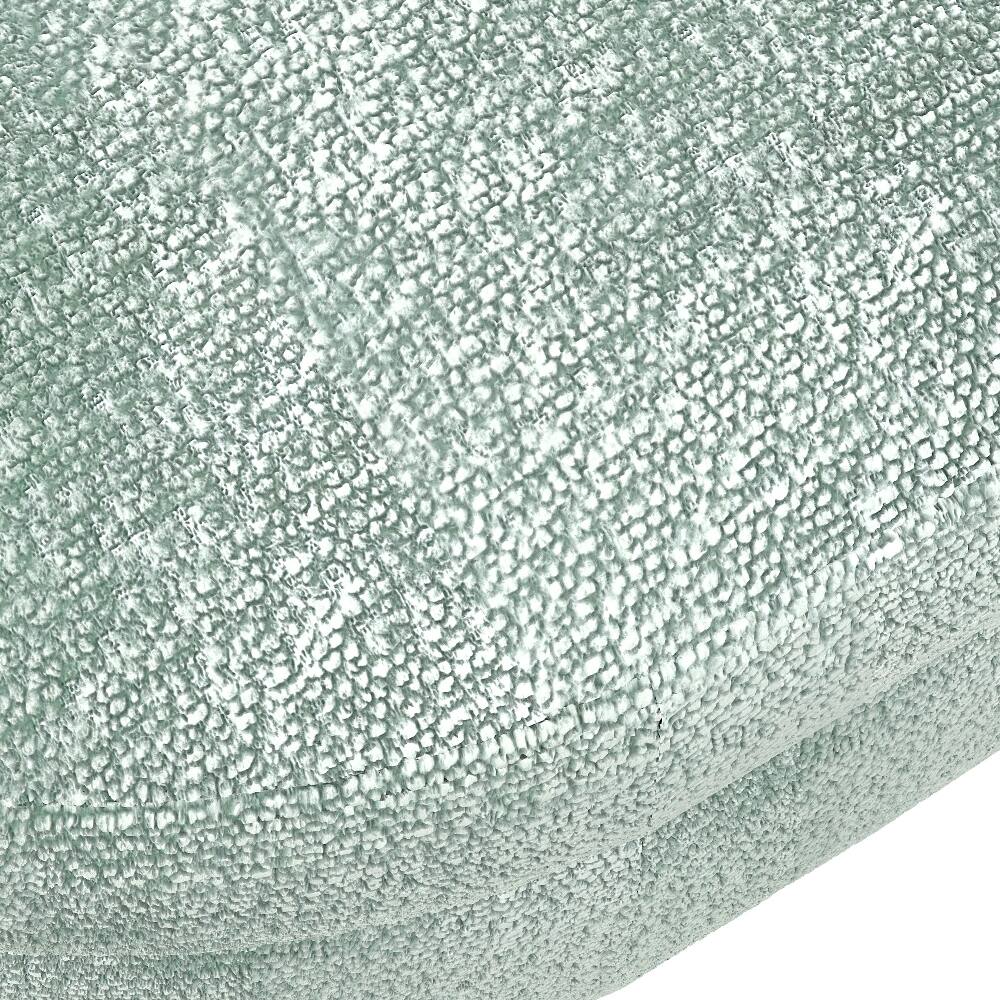 Alt View 2. Ropilly - Ropilly Cyan Oval Storage Bench Pleated Fabric Ottoman with Rubber Wood Legs - Cyan.