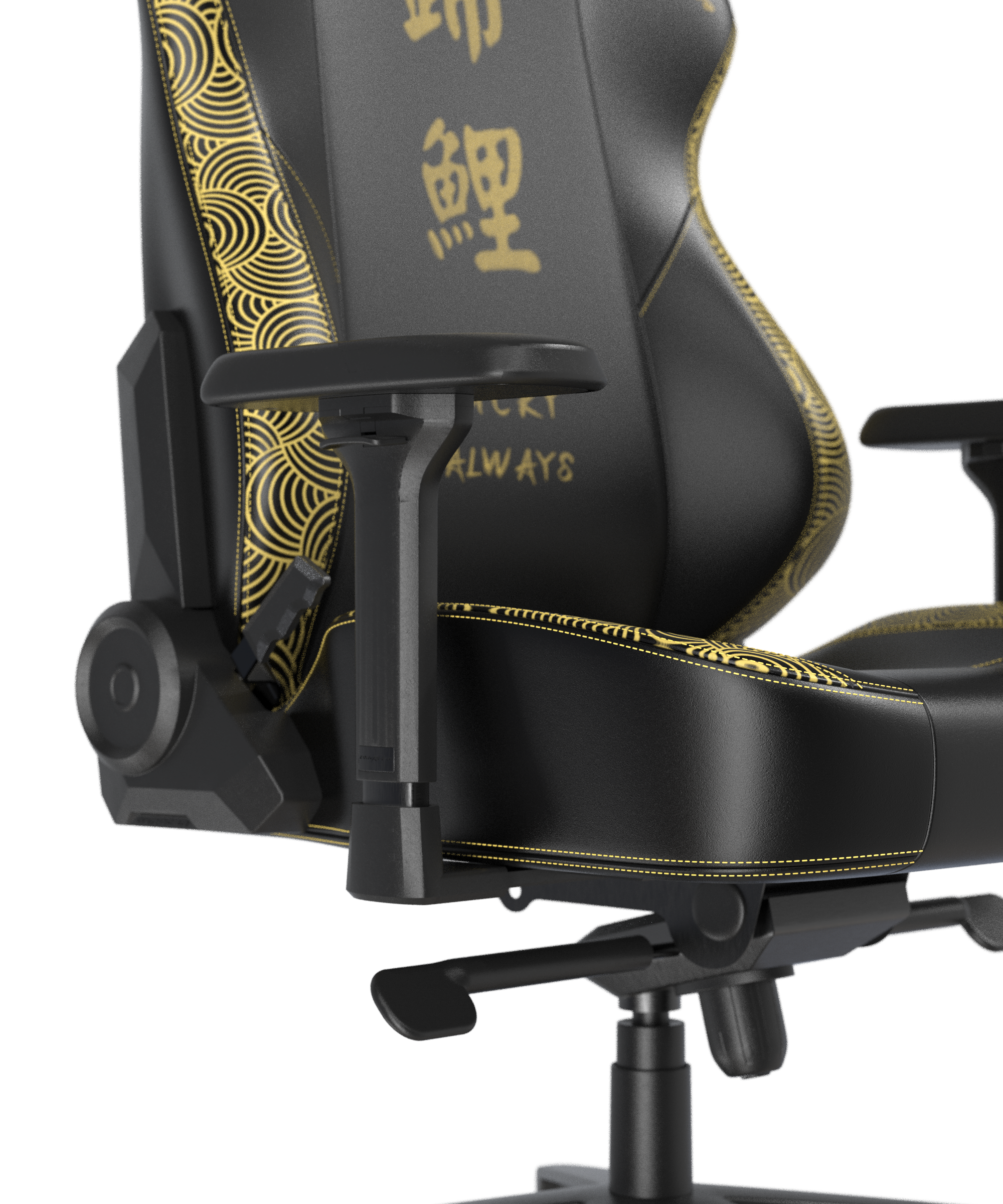 Alt View 6. DXRacer - DXRacer Craft Series Gaming Chair – PU Leather, Koi Edition, Ergonomic Recliner with 4D Armrests & Magnetic Headrest - Black.