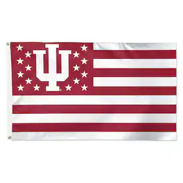 WinCraft - Indiana Hoosiers 3' x 5' Single-Sided Deluxe Patriotic Stars & Stripes Flag - Multicolor