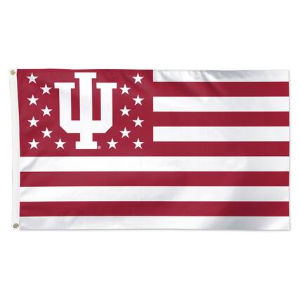 Front. WinCraft - Indiana Hoosiers 3' x 5' Single-Sided Deluxe Patriotic Stars & Stripes Flag - Multicolor.