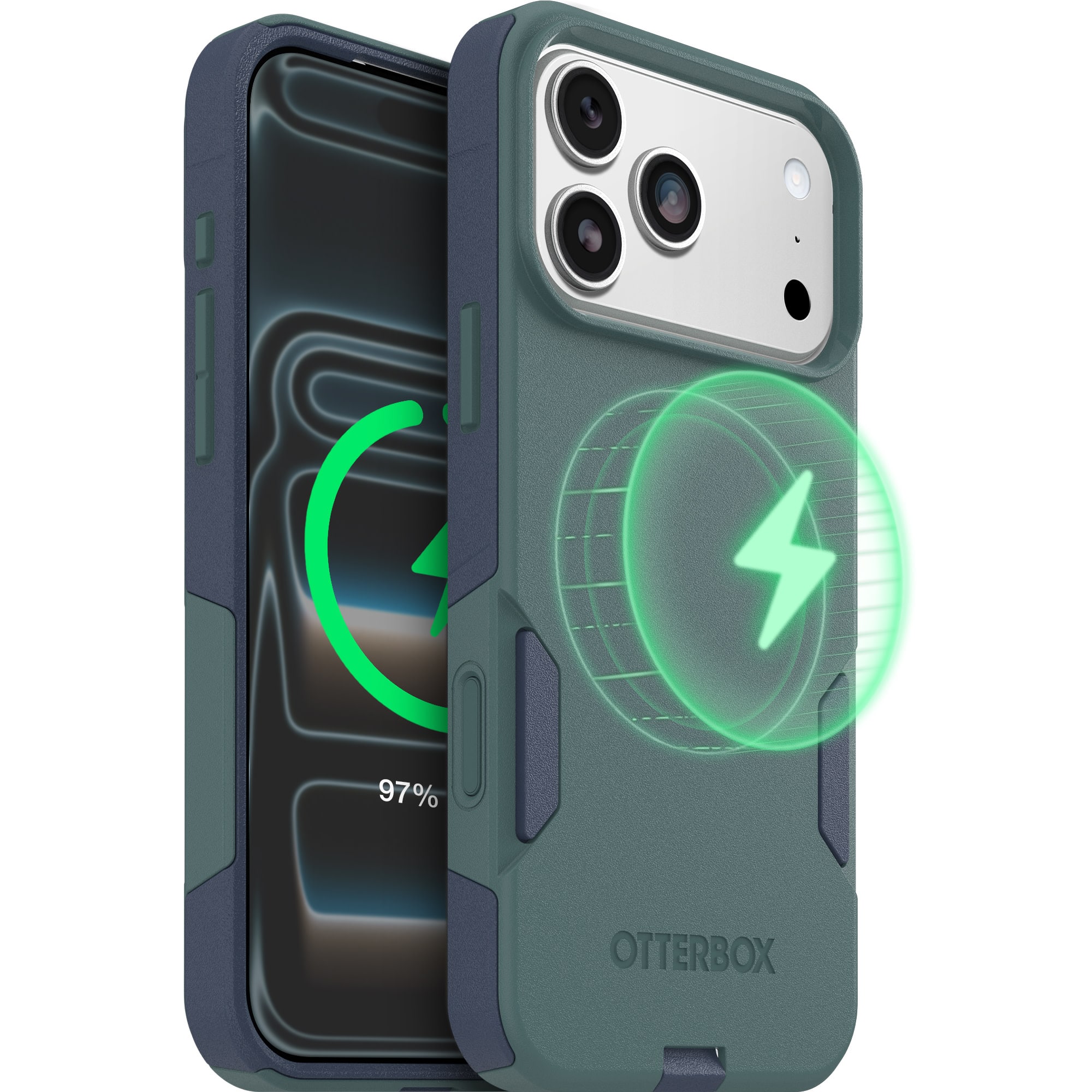 OtterBox - Commuter Series Hard Shell for Apple iPhone 17 Pro Max - Saltwater Breeze (Sage/Blue)