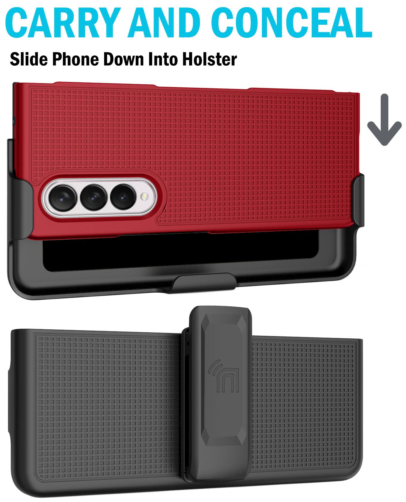 CARRY AND CONCEAL  
Slide Phone Down Into Holster
