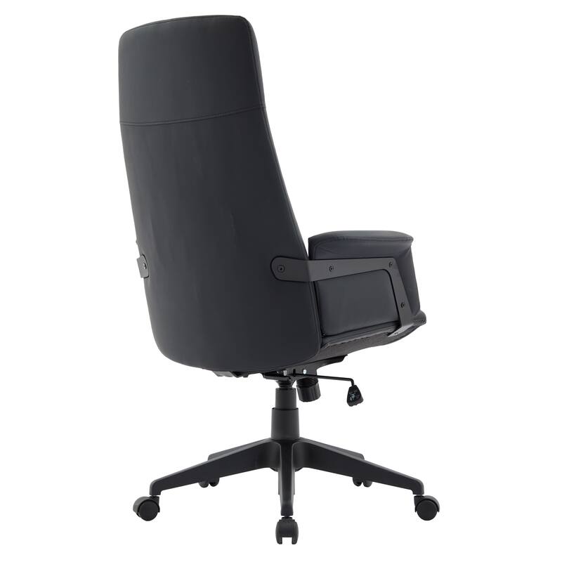 Alt View 5. LeisureMod - Inifini High Back Office Chair Ergonomic PU Leather Lumbar Support Foam Cushion Iron Frame - Black.