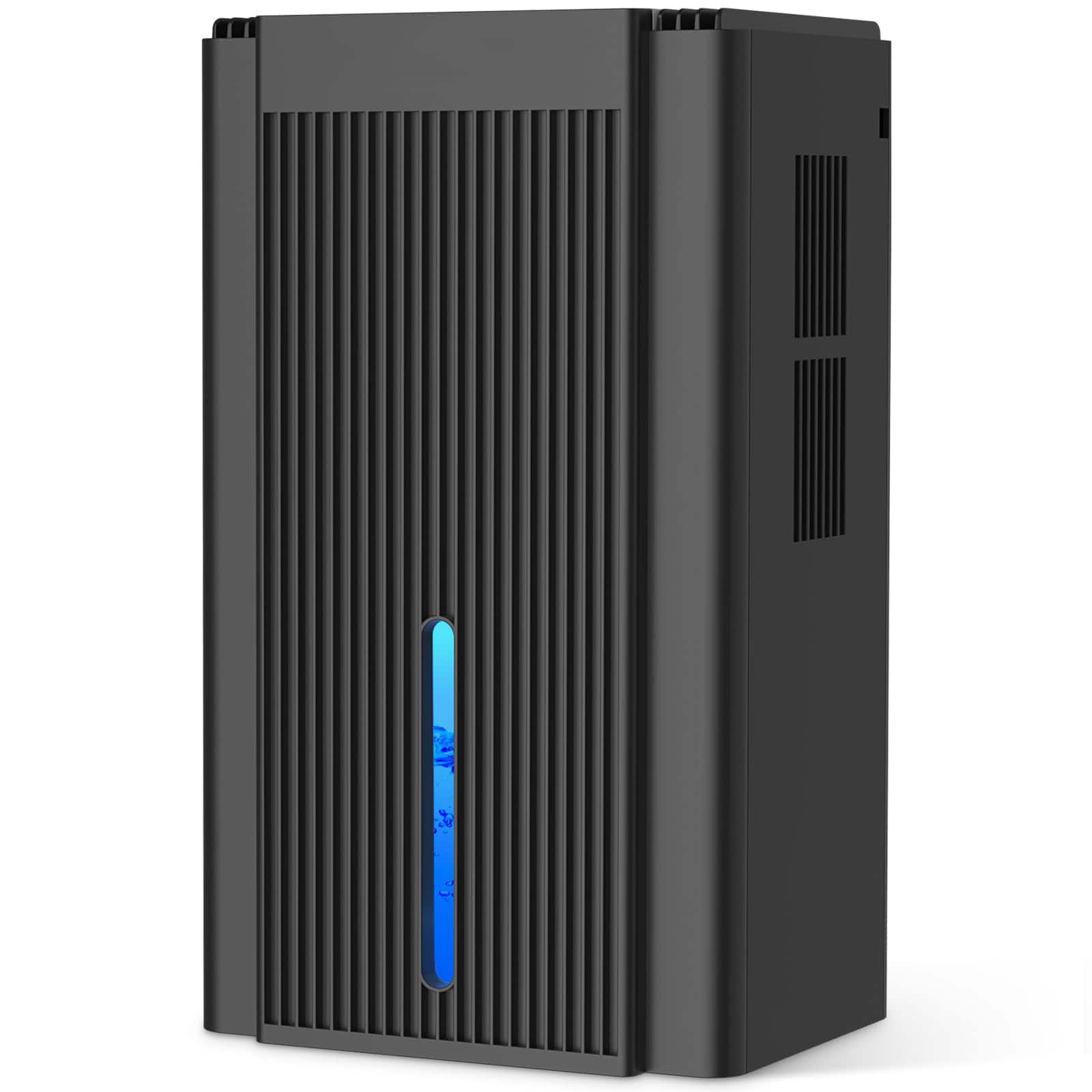 GlowWise - Smart 95OZ Dehumidifier – Covers 1000 Sq.Ft, Whisper Tech & Color Therapy Lights, Auto Stop When Full - Black