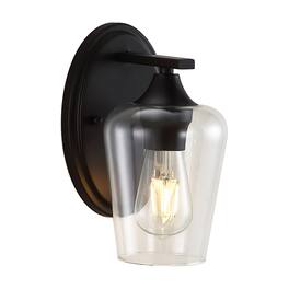 Jonathan Y - Jayne 6" 1-Light Iron/Glass Cottage Rustic LED Vanity Light, Oil Rubbed Bronze - Oil-Rubbed Bronze