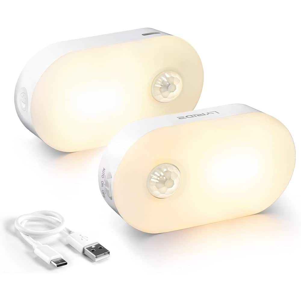 Schertz - Portable Mini LED Closet Light, Warm White, Stick-On, Adjustable Brightness, Battery Operated, 2-Pack for Bathroom