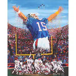 Deacon Jones Foundation - NY Giants Super Bowl XXV "Triumph in Tampa" Fine Art Canvas Print 24" x 36" by Artist Edgar Brown - Multicolor
