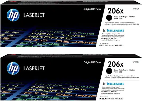 hp LASERJET Original HP Toner W2110X 206x Black Tinta Negra Mau den Noire High Yield Toner Cartridge / Carouche de toner à haut rendement / Cortucho de toner de alto rendimiento / Z H KONG Powerful printing Energy smart 13 YORK Impression puissante. Énergie intelligente. MADR Impresin potente. Inteligencia energtica. IC Ri in manh ml Nang luong thing mih N DEJANE HP LaserJet Pro M255, MFP M282, MFP M283
hp LASERJET Original HP Toner W2110X 206x Black Tinta Negra Mau den Noire High Yield Toner Cartridge / Carouche de toner à haut rendement / Cortucho de toner de alto rendimiento / Z H KONG Powerful printing Energy smart. TORK Impression puissante Énergie intelligente. MADR Impresin potente Inteligencia energtica. ID Ri in manh ml Nang luong thing mih N DEJANE HP LaserJet Pro M255, MFP M