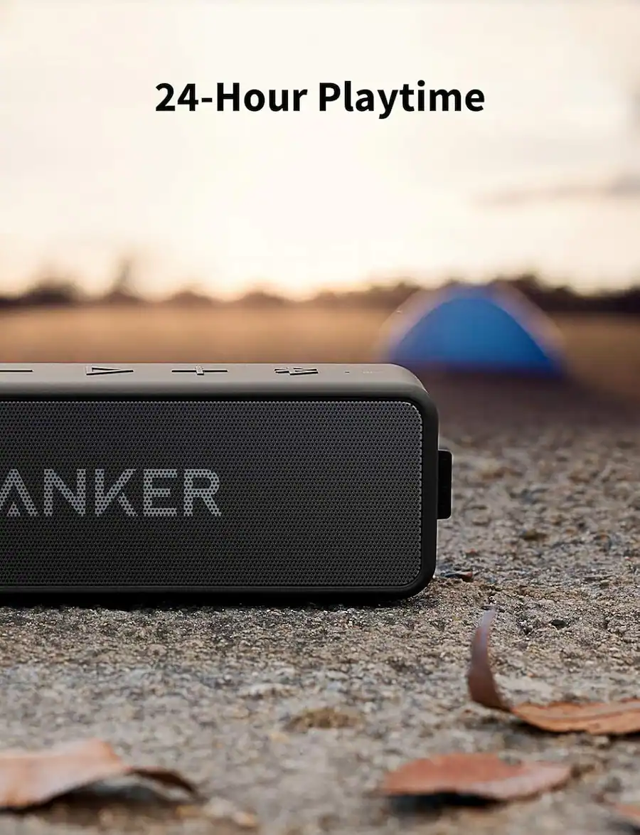 Soundcore Anker 2 12W Portable Wireless Bluetooth Speaker, Better Bass, IPX7 Water Resistant And Built-in Mic, 24-Hour Playtime, 66 Ft Bluetooth Range, Dual-Driver Speaker (New) - Blue (Renewed