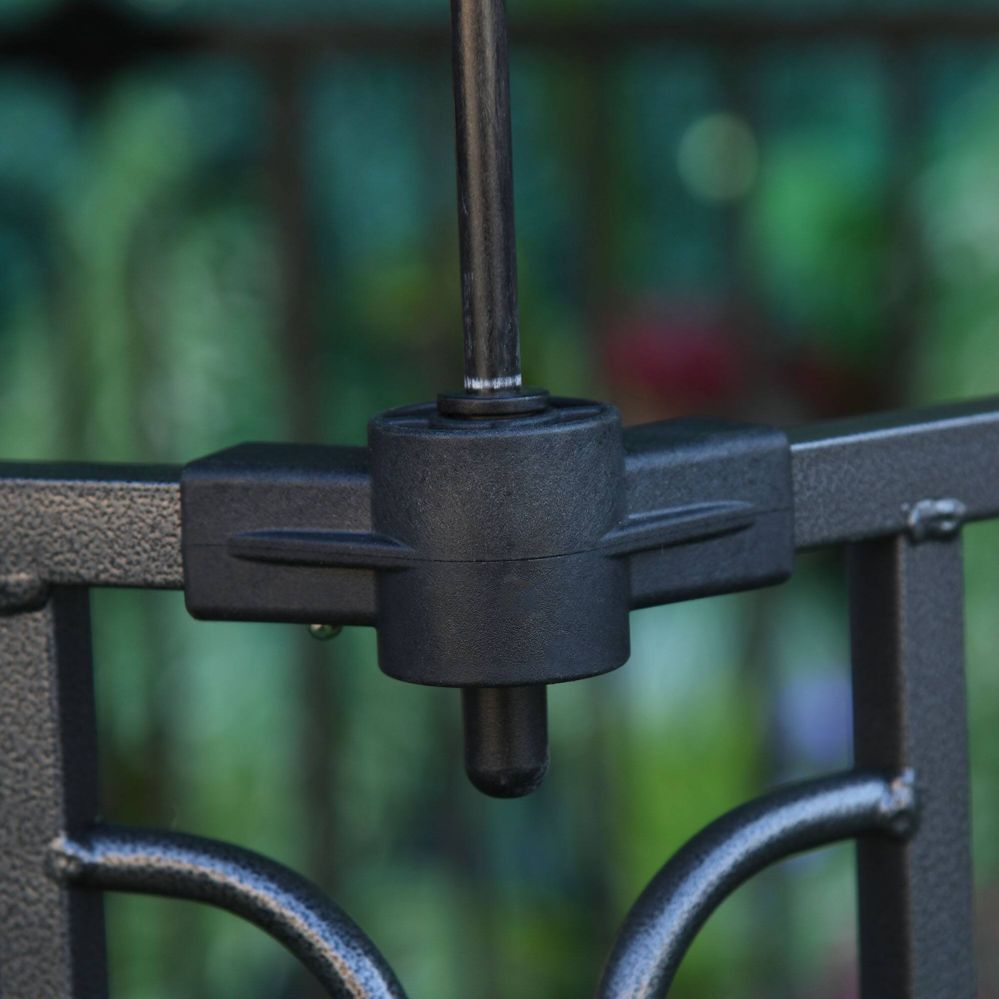 Alt View 5. Pawhut - 48" x 41" Heavy-Duty Metal Dog Playpen, Outdoor Pet Cage Kennel, Exercise Fence, Weather-Resistant Roof, Locking Door.