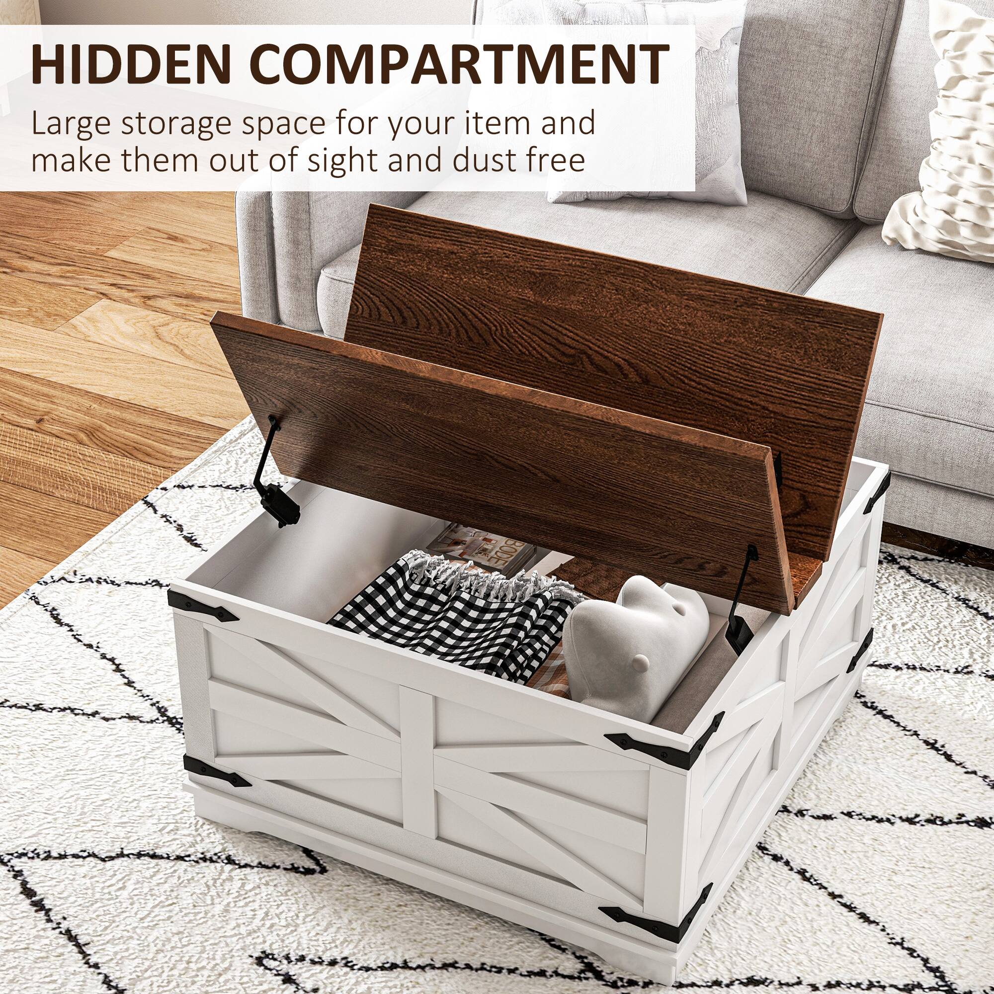 HIDDEN COMPARTMENT

Large storage space for your items and make them out of sight and dust-free.