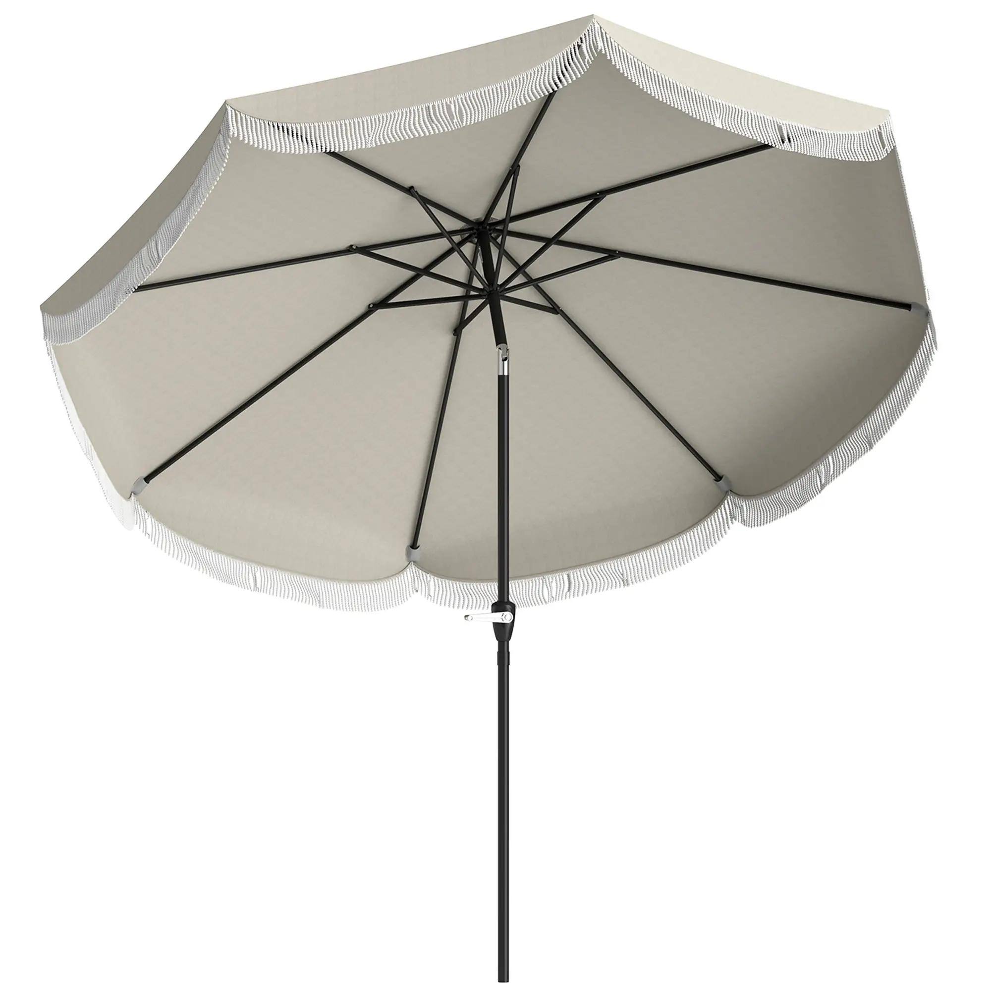 Alt View 7. Spaco - Spaco 9FT Patio Umbrella, UPF 30+, Crank, Push Button Tilt, Vented for Deck - Light Grey.