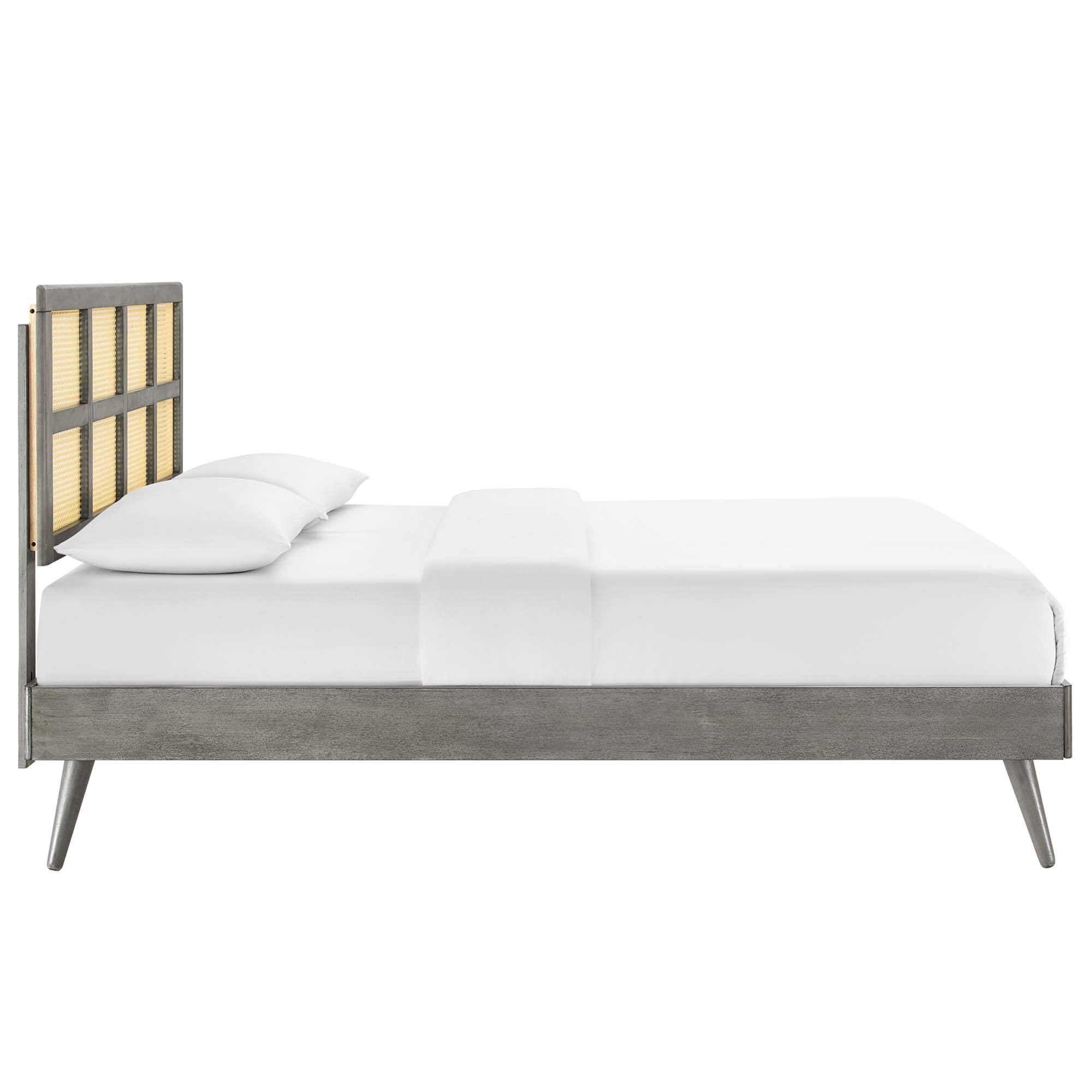 Back. Modway - Keynote Performance Velvet Curved Twin Platform Bed - White.