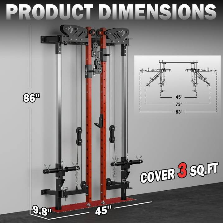PRODUCT DIMENSIONS: 86", 73", 83", 45", 9.8", COVER 3 SQ.FT