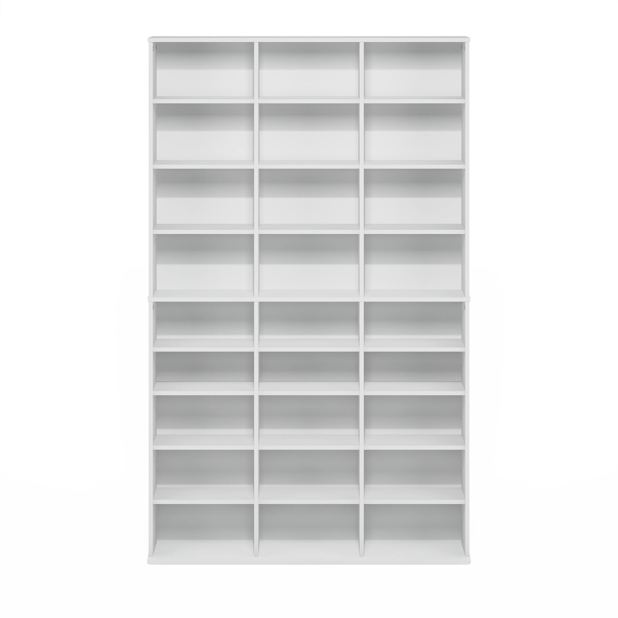Alt View 2. Furinno - JAYA 24-Shelf Multimedia Media Storage Tower Rack with Adjustable Shelves - White.