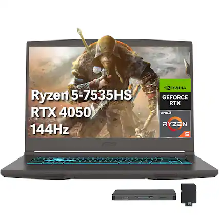 Ryzen 5-7535HS
RTX 4050
144Hz
NVIDIA GEFORCE RTX
AMD RYZEN 5
MSI