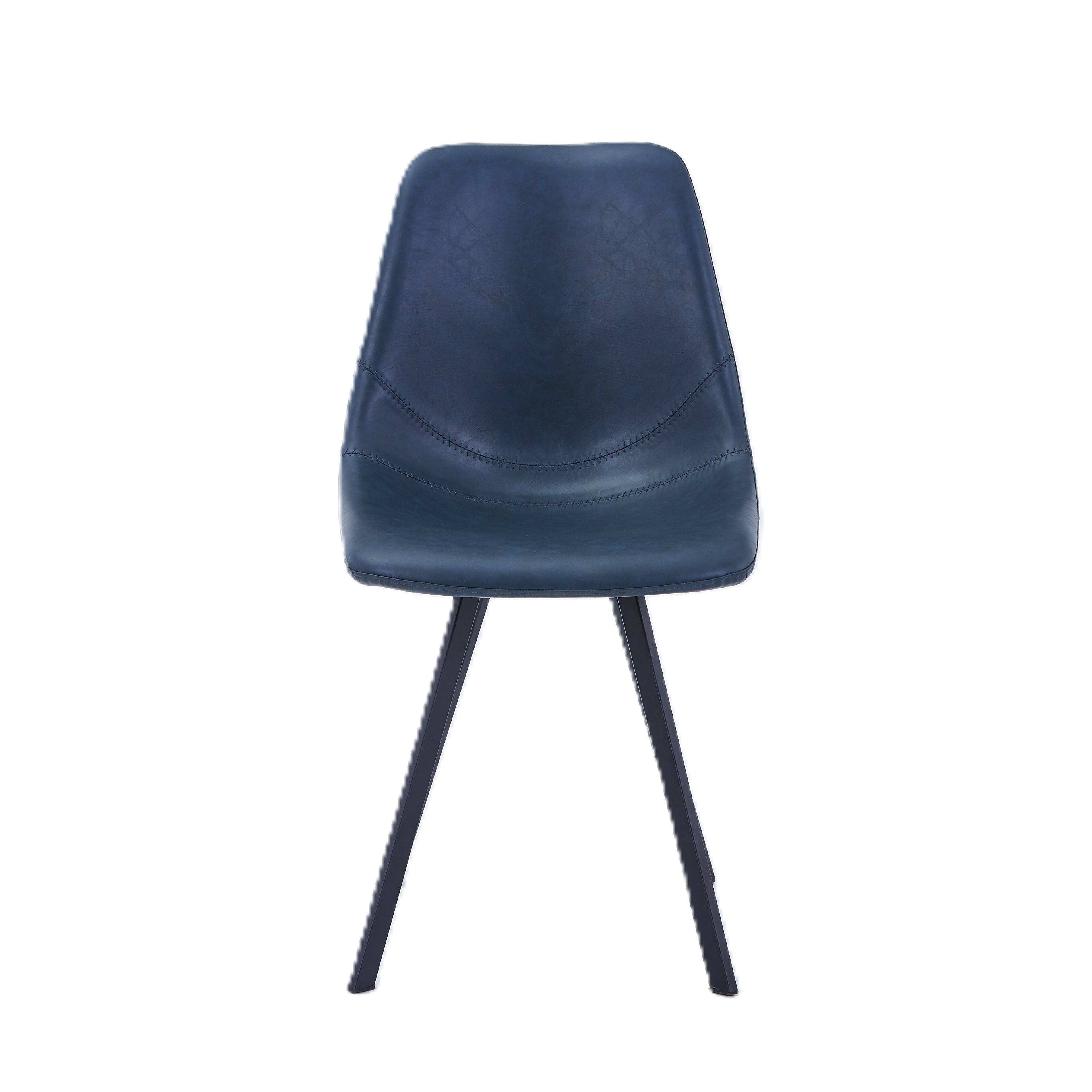 Alt View 5. LeisureMod - Markley 4-PCS Mid-Century Modern Leather Upholstered Desk Chair for Kitchen, Dining & Office - Peacock Blue.
