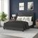 Front. Alamont Home - Hollis Queen Size Upholstered Platform Bed with Wingback Headboard - Charcoal.